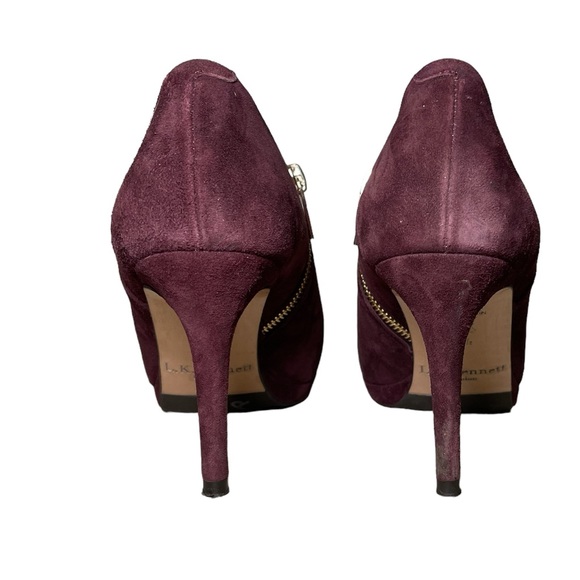 L.K Bennett Doris Burgundy Suede Ankle Zip Boot Size Women  US7 EUR 37.5 - Picture 8 of 10